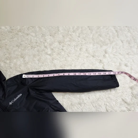 Columbia Black Hooded Cozy Jacket Girls Sz Small 7/8 - Picture 9 of 10